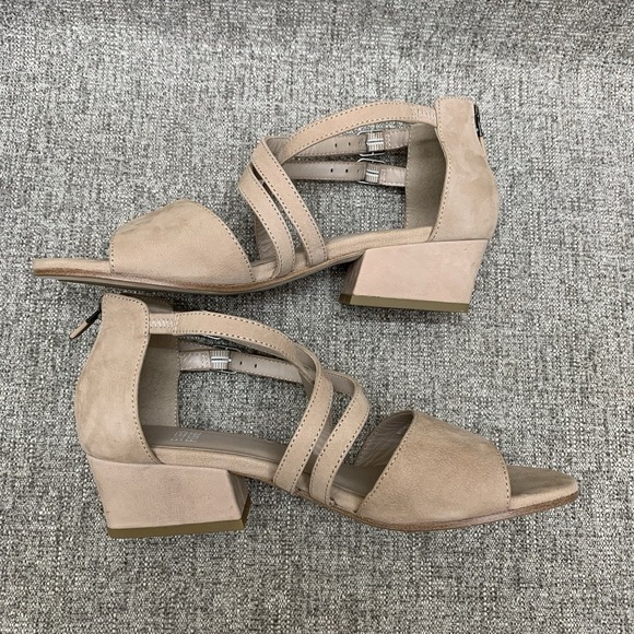 Eileen Fisher women Sandals Kyra tan Nubuck Leather Open‎ Peep Toe Size 6 - Picture 11 of 14